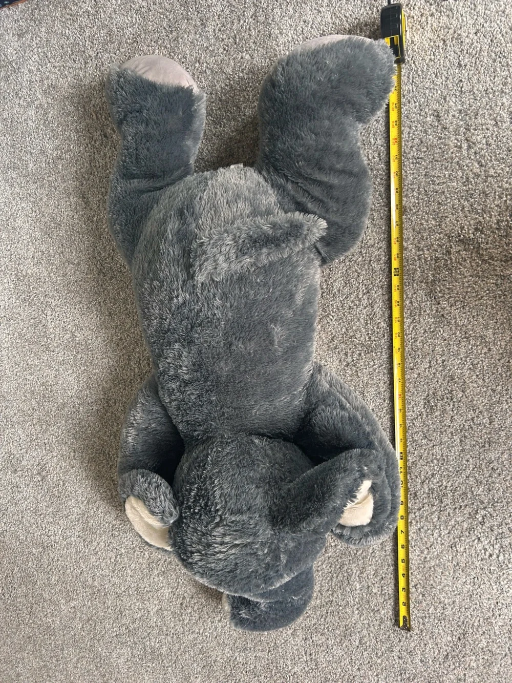 3 Foot Gray Plush Elephant Decorative Pillow Buddy